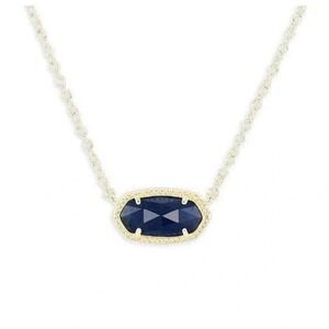 Kendra Scott Elisa Necklace Navy Blue Cats Eye Gold Tone Pendant